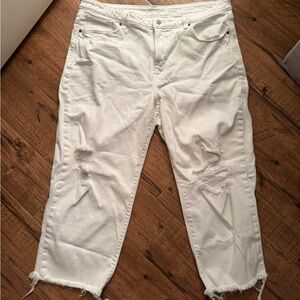 Old Navy white distressed jeans